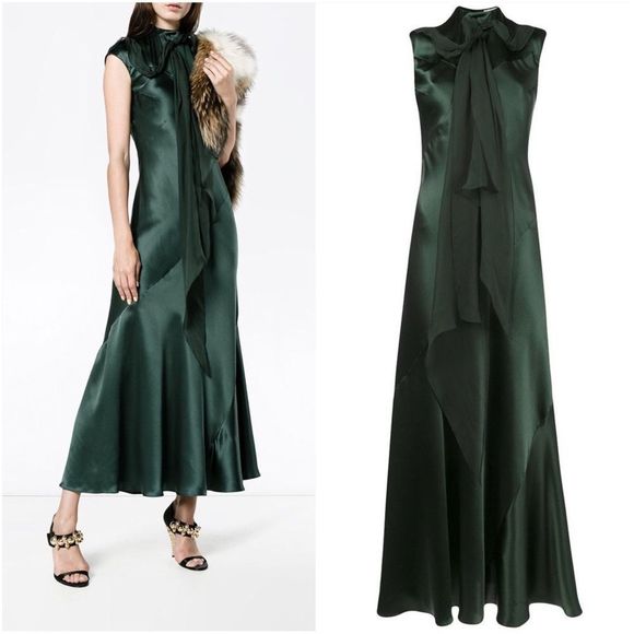 Olivier Theyskein Dresses & Skirts - OLIVIER THEYSKENS Tie-Front Silk Bias Gown in
